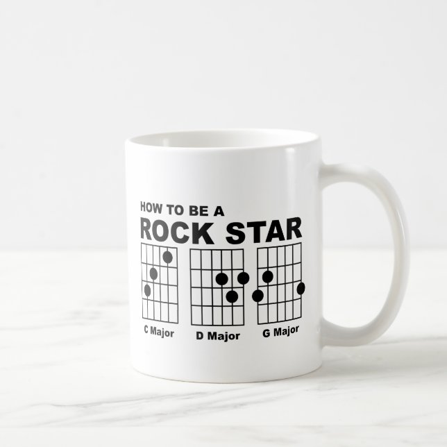 Rock Star Guitar Chord Funny Mug Humour (Droite)
