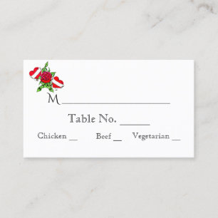 Rockabilly Hearts Rose Mariage Cartes de Place