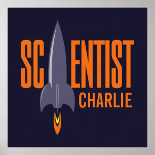 Rocket Scientifique nom personnalisé et affiche co