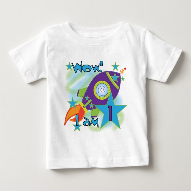 Rocket Ship 1er Anniversaire Tshirts et cadeaux (Devant)