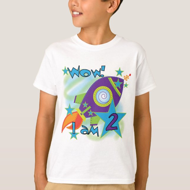 Rocket Ship 2e Anniversaire T-shirts et cadeaux (Devant)