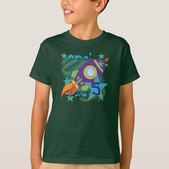 Rocket Ship 5e Anniversaire T-shirts et cadeaux (Devant)