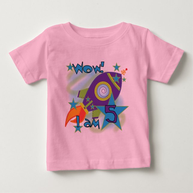 Rocket Ship 5e Anniversaire T-shirts et cadeaux (Devant)