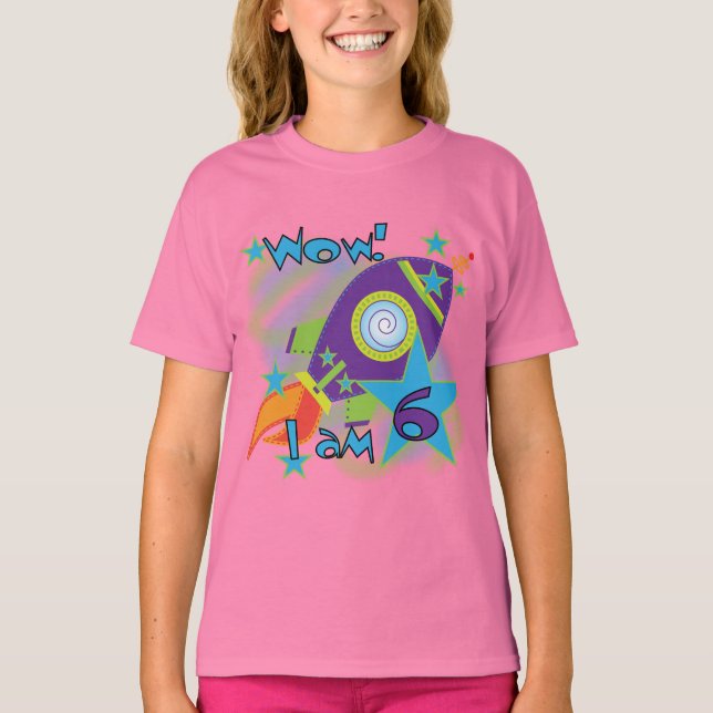 Rocket Ship 6e Anniversaire Tshirts et cadeaux (Devant)