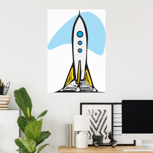 Rocketship Ready For Launch Poster