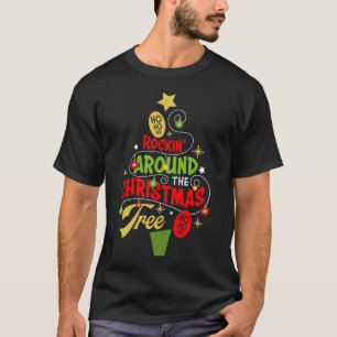 Rockin autour de Noël de T-shirt d'arbre de Noël
