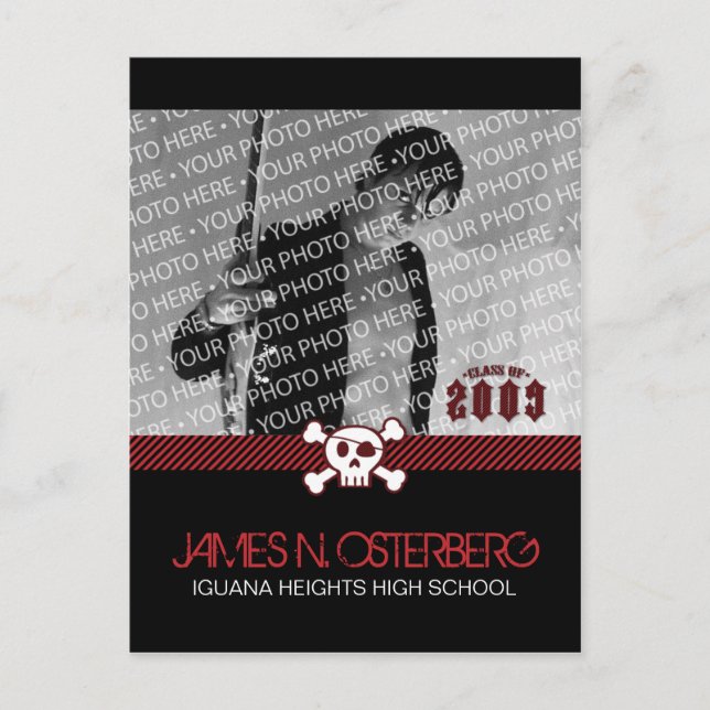 Rockin' Graduation Party Invitation Carte postale (Devant)