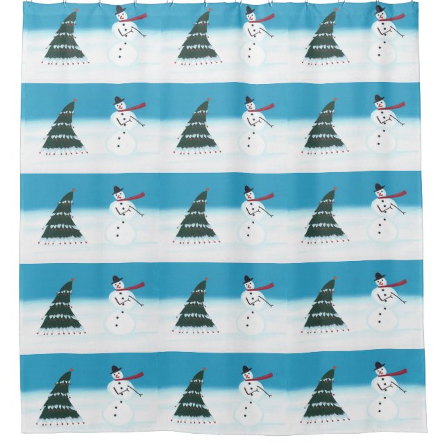 Rocking Dancing Snowman Douche de Noël rideaux (Devant)