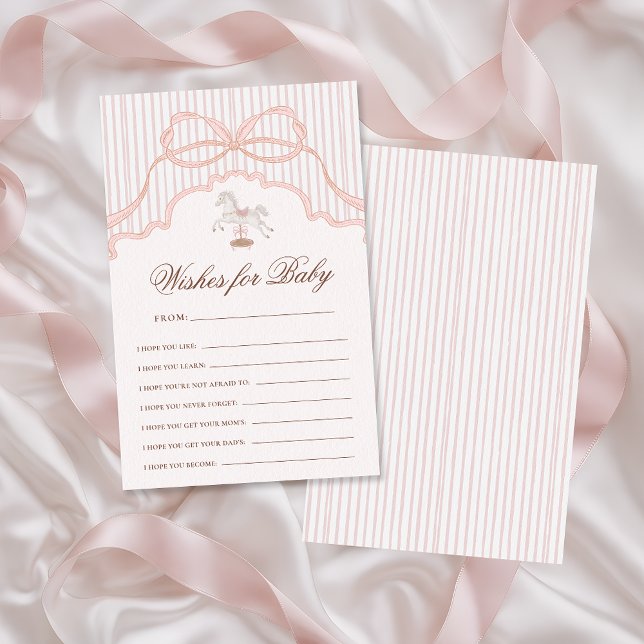Rocking Horse Wishes For Baby Advice Game Card (Créateur téléchargé)