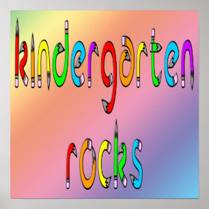 Rocks de jardin d'enfants - Poster au crayon
