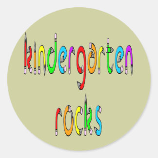Rocks de jardin d'enfants - Stickers ronds crayon