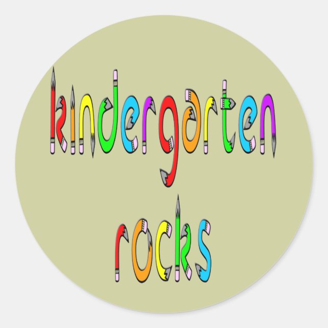 Rocks de jardin d'enfants - Stickers ronds crayon (Devant)