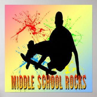 Rocks de l'école secondaire - Poster du skateboard