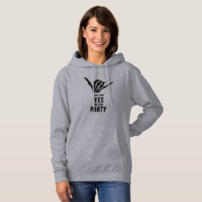 Rockstar Mariée Brigade Sweat à Capuche Gris (Devant entier)