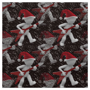 rockstar père Noël tissu de noël