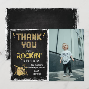 Rockstar Rocker Chalk Grunge Carte de remerciement