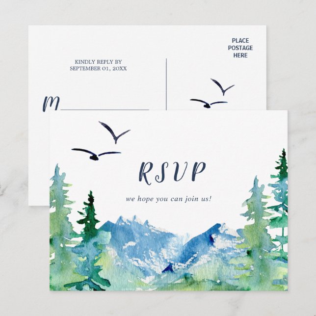 Rocky Mountain Chanson Demande Carte postale RSVP (Devant / Derrière)