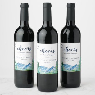 Rocky Mountain Cheers Mariages Étiquettes de vin