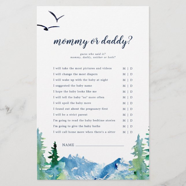 Rocky Mountain Mommy ou Daddy Game (Devant)