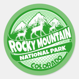 Rocky Mountain Park Colorado logo vert autocollant