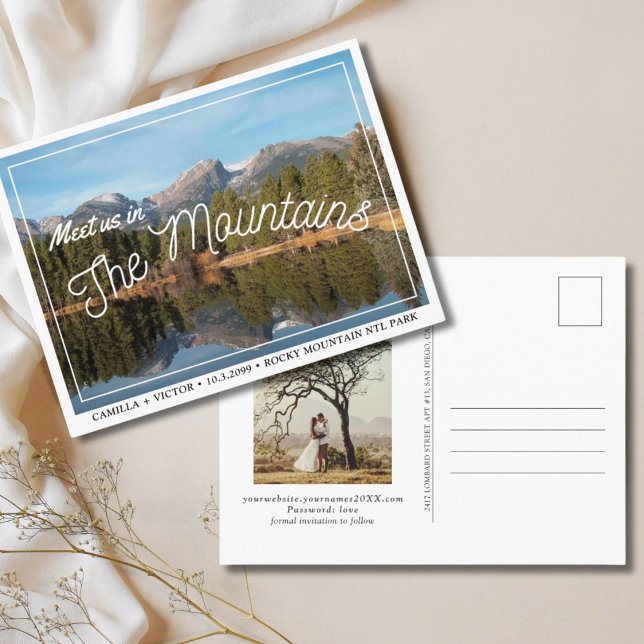 Rocky Mountain Wedding Enregistrer la date Carte p (Rocky Mountain National Park
)