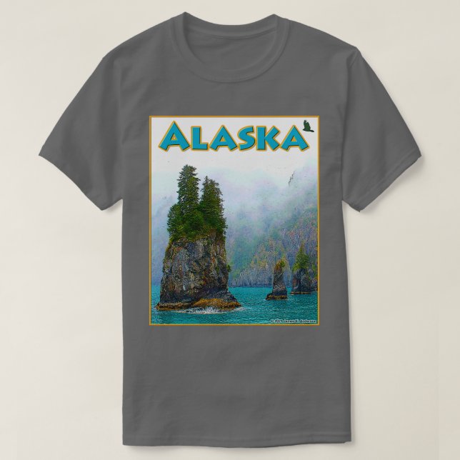 Rocky Seascape Alaska TShirt (Design devant)