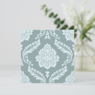 Rococo Damassé Grand Motif Bleu Canard+Turquoise