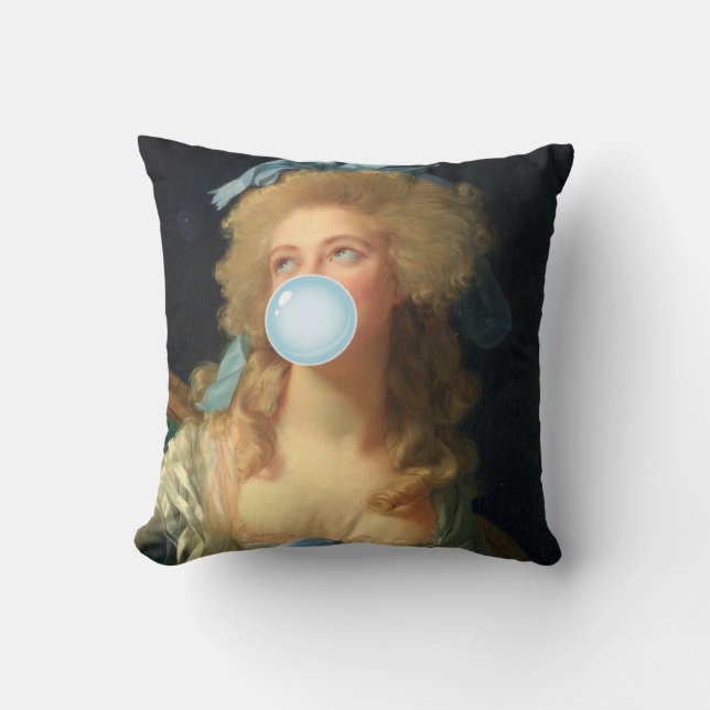 Rococo Lady avec oreiller à lancer Bubblegum Bleu (Recto)