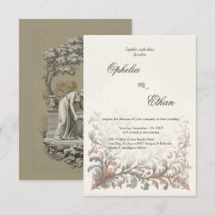 Rococo ornemental Floral faire-part de mariage