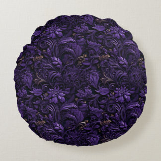 Rococo Realms : Coussin foncé violet et or complex