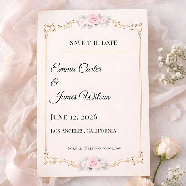 Rococo Rouge Faire-Part de Sauvegarde de Date (Rococco save the date card for rococco collection
)