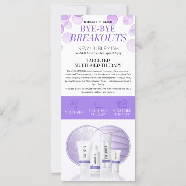 Rodan et Fields Nouveau Flyer Unblemish (Devant)