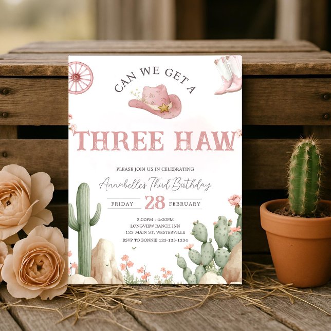Rodeo Birthday Invitation Three, Third Birthday  (Créateur téléchargé)