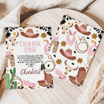 Rodéo Brown rose rustique Carte de remerciements d<br><div class="desc">Pink Rustic Saddle Up First Rodeo 1st Birthday Invitation Bold principalement rose et marron carte de remerciements d'anniversaire fille avec un casquette cowgirl brun et rose, crâne taureau, cactus, corde, gant cowgirl, bottes et plus. Ce carte de remerciements d'anniversaire sur le thème du rodéo pour une petite fille est idéal...</div>