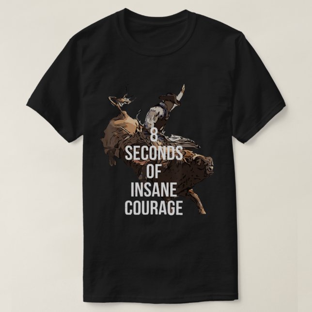 Rodeo Bull Rider 8 Secondes T-shirt (Design devant)