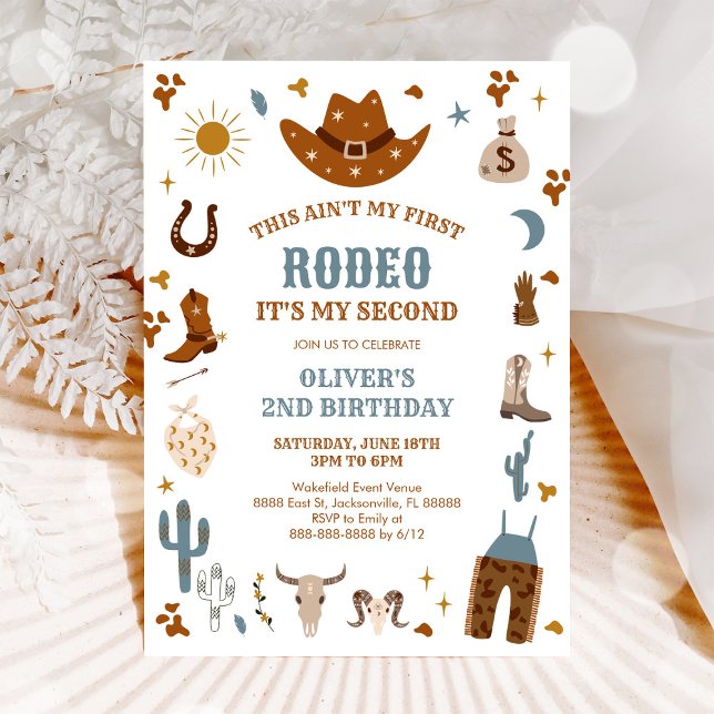 Rodeo Cowboy 2nd Birthday Invitation (Créateur téléchargé)