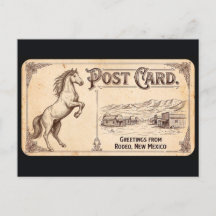Rodéo, Nouveau-Mexique - Carte postale vintage de