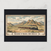 Rodéo, Nouveau-Mexique - Carte postale vintage de
