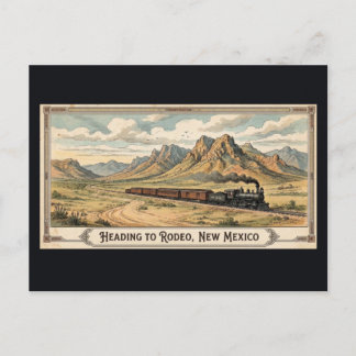 Rodéo, Nouveau-Mexique - Carte postale vintage de