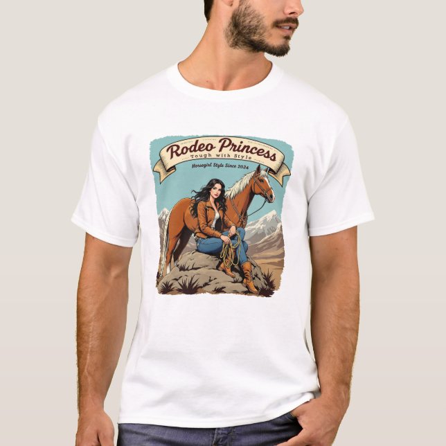 Rodeo Princess T-Shirt Design - Gras et élégant W (Devant)