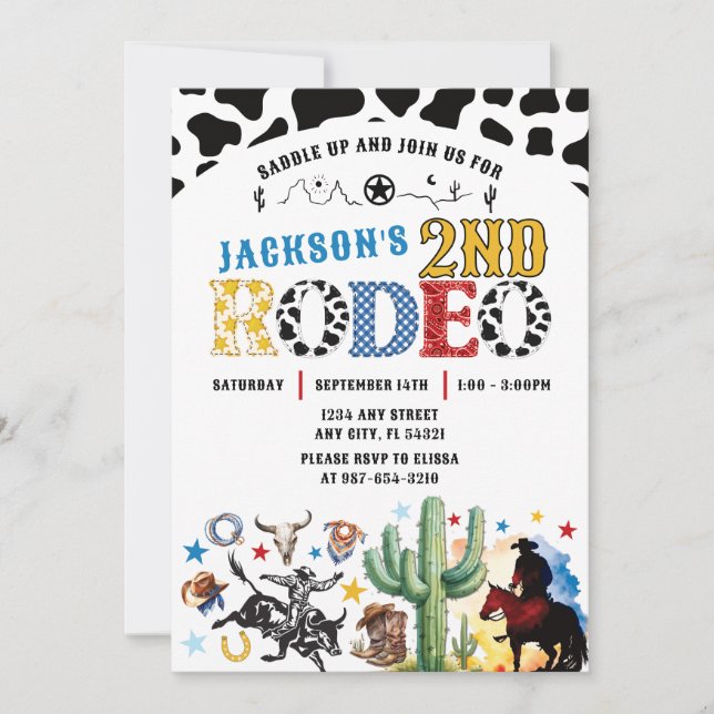 Rodeo Roundup Invitation d'anniversaire (Devant)