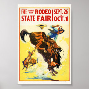 Rodeo State Fair USA Poster vintage restauré ann