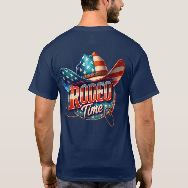 Rodeo Time Text Avec T-shirt occidental Casquette (Dos)
