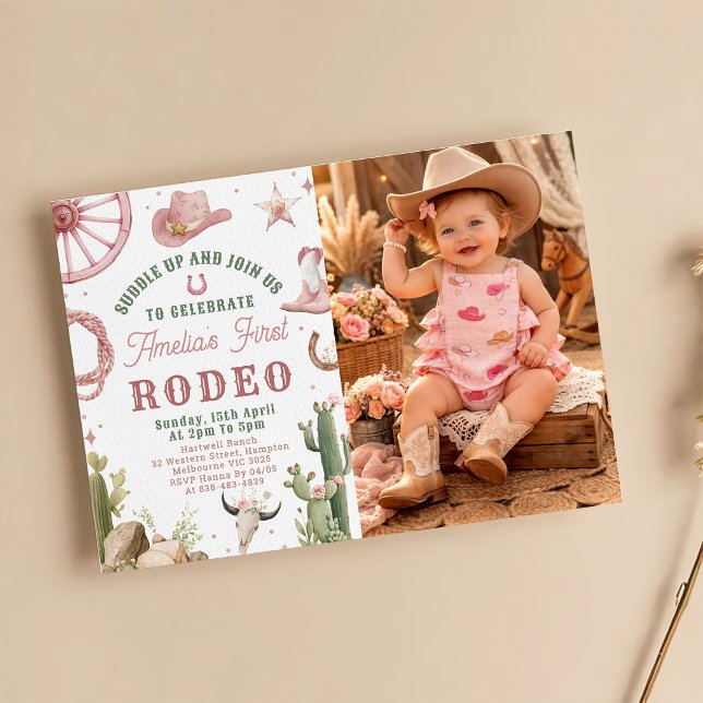 Rodeo Western Cowgirls 1st Birthday Invitation (Créateur téléchargé)