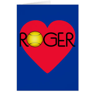 ROGER avec le coeur et la balle de tennis