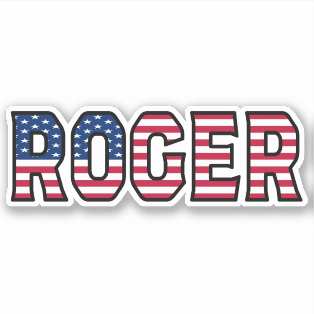 Roger Name Prénom USA Sticker Stickerset (Devant)