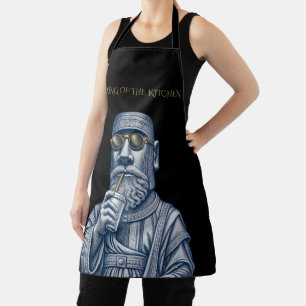 ROI DE LA CUISINE Tablier de cuisine noir Art Vint