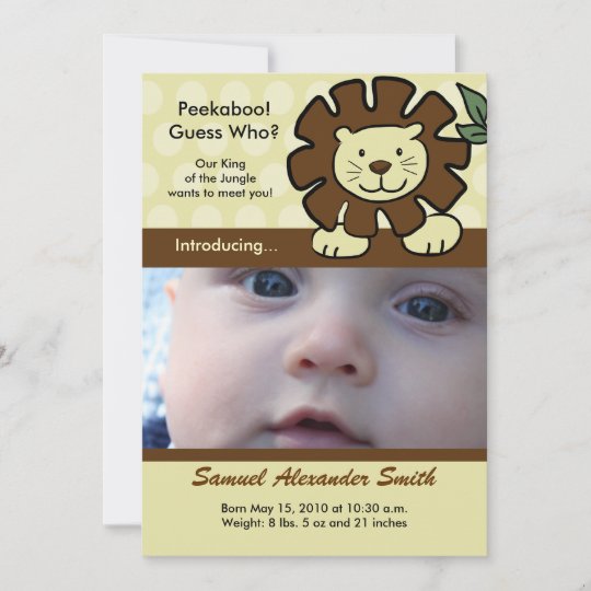 Roi De Lion De Bebe Du Faire Part De Naissance De Zazzle Fr