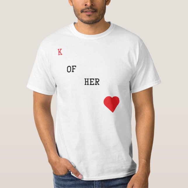Roi de son T-shirt de carte de jeu de coeur (Devant)