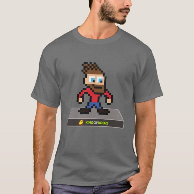 Roi de T-shirt à 8 bits de Boro de boissons (Devant)